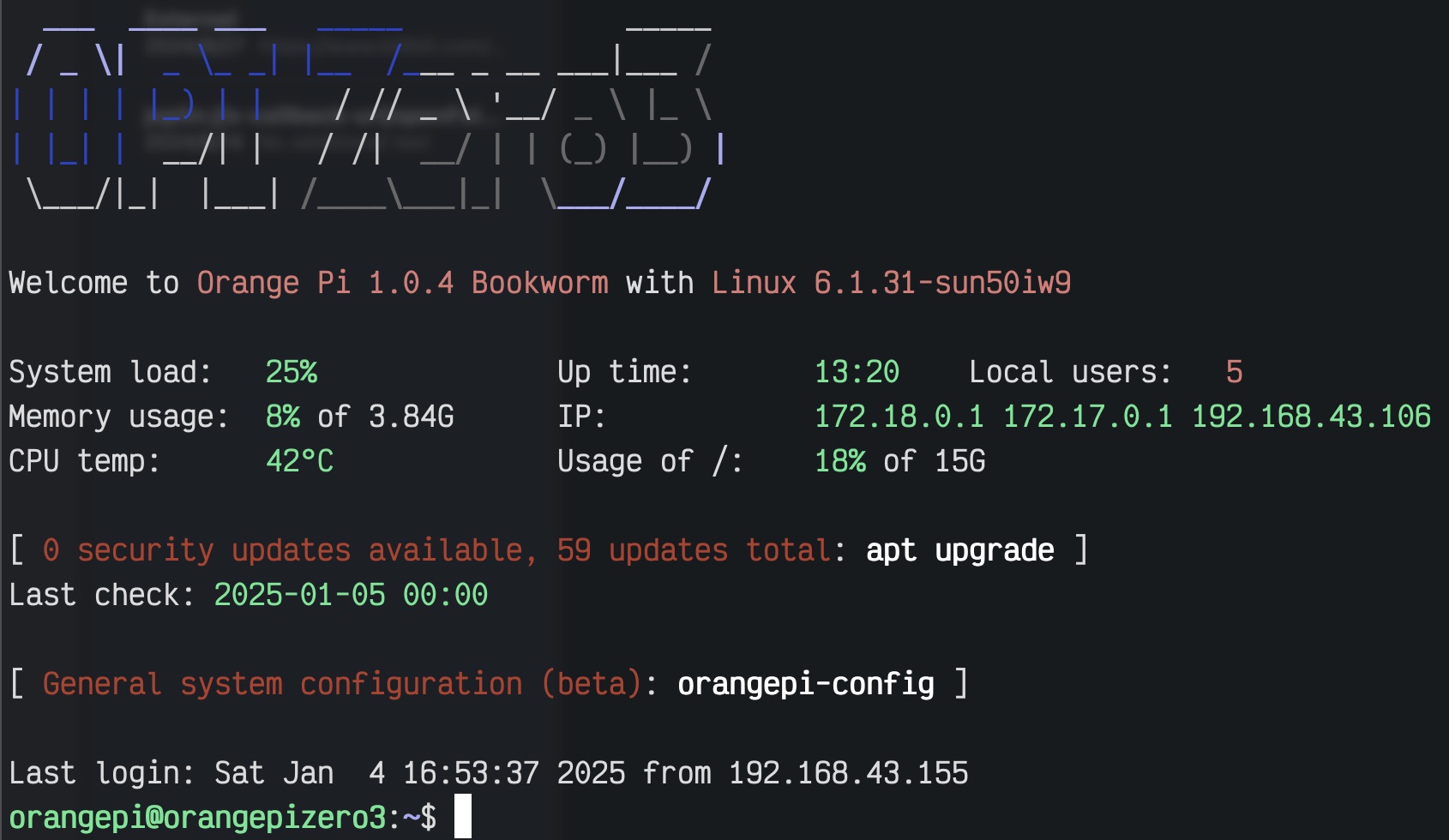 Setup Orange Pi Zero 3 as a Debian Server
